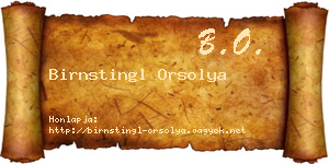 Birnstingl Orsolya névjegykártya